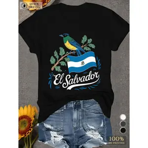 El Salvador Avian Inspired Women's Comfortable T-Shirt Design Golf Gift T-Shirt For Men and Women