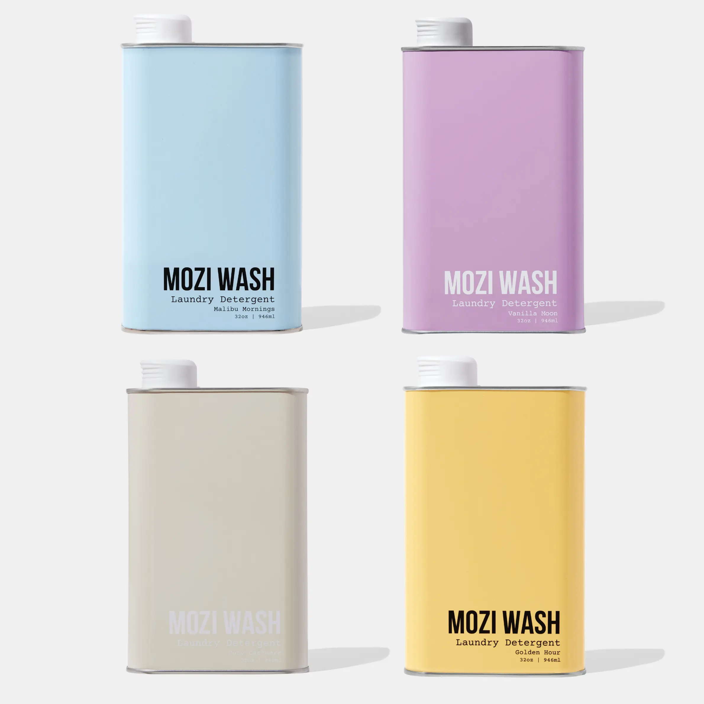 4 Pack Mozi Wash 32 oz Scented Liquid Laundry Detergent (200+ Loads Total) Cozy Cashmere Golden Hour