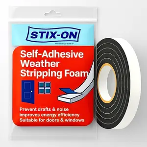5/8" X 17' Charcoal Insulation Strip-Premium Window Seal Protects Against Heat Loss, Wind & Dust-Self Adhesive Stick-On Door Seal-Highly Resistant Foam Weather Strip-Durable & Long Lasting