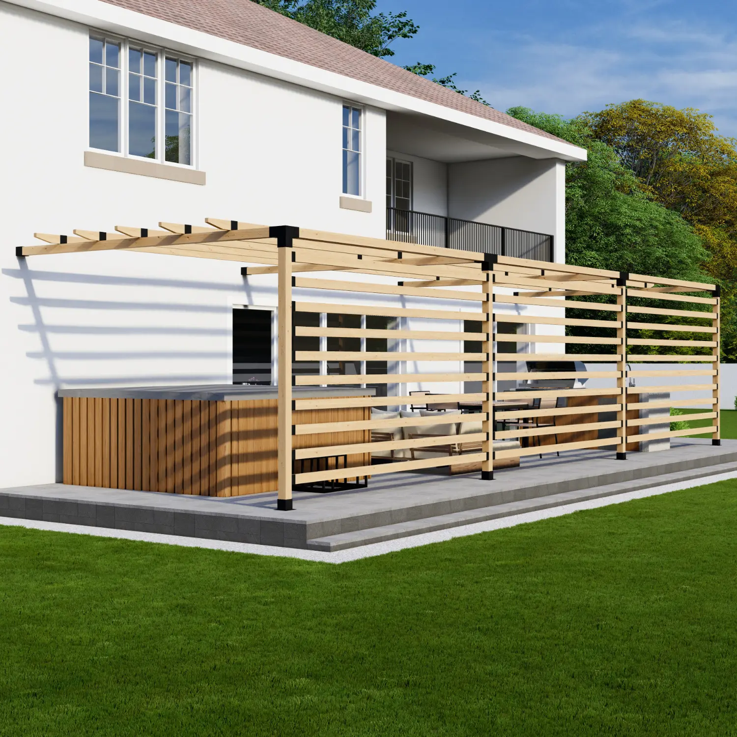 Wall-Attached Pergola Kit