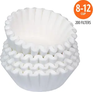 Amazon Basics Basket Coffee Filters for 8-12 Cup Coffee Makers White 200 Count