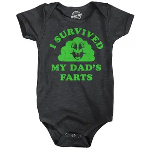 I Survived My Dads Farts Baby Bodysuit Funny Sarcastic Graphic Novelty Jumper for Infants Funny Baby Onesies Sarcastic Clothes for Baby Funny Adult Humor Onesie Novelty Onesie Black -