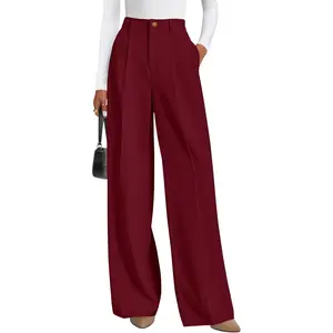 Womens Wide Leg Dress Pants 2025 Business Casual Flowy Work Palazzo Pants High Waisted Slacks Trousers