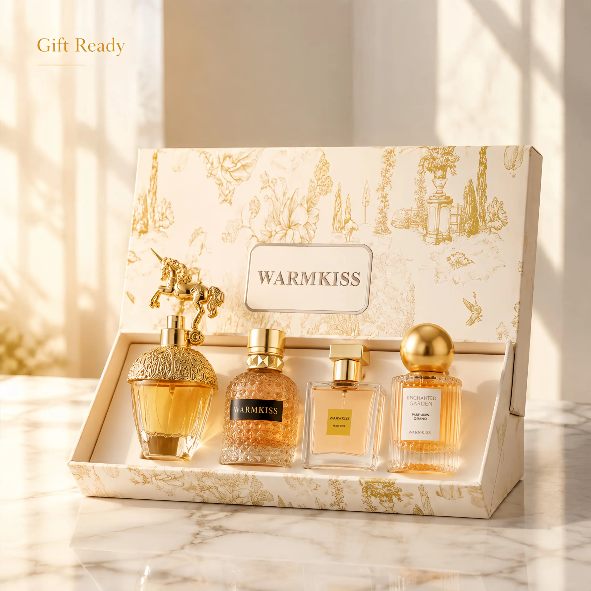 WARMKISS Women's Luxury Mini Perfume Gift Set - 4 Multiple Scents, 135ml Total Floral & Fresh Fragrance, Artistic Aesthetics, Long-Lasting 4-Piece Set, Birthday Gift for Her backtoschool distinct