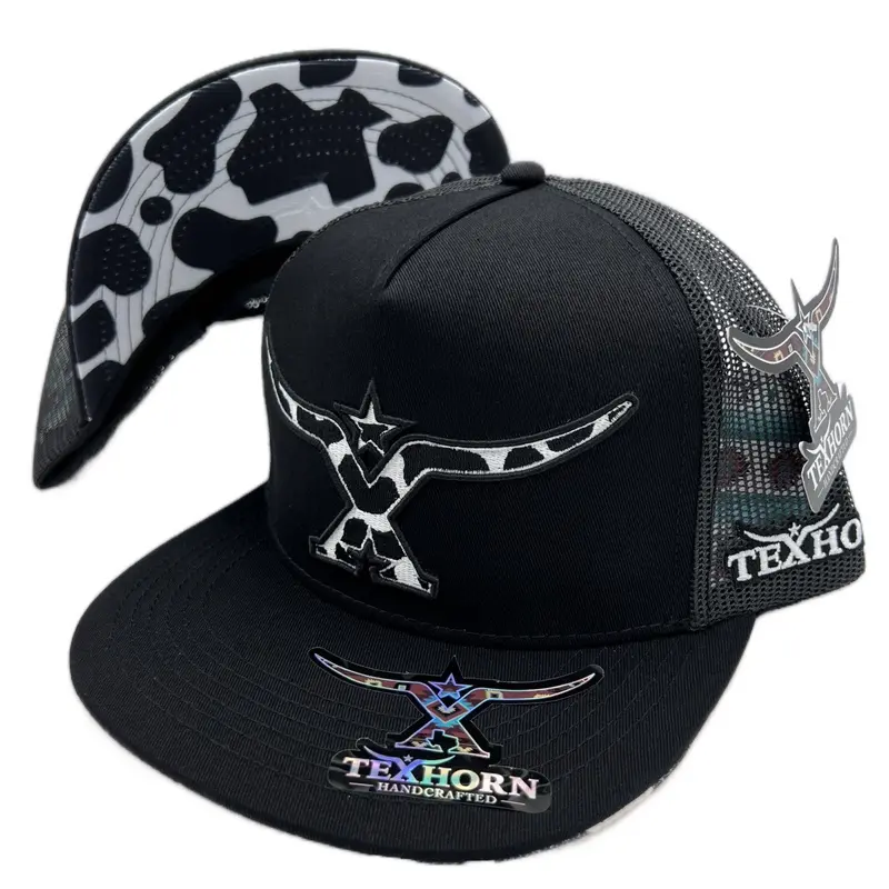 COW BLACK TEXHORN CAP COW BLACK TEXHORN CAP