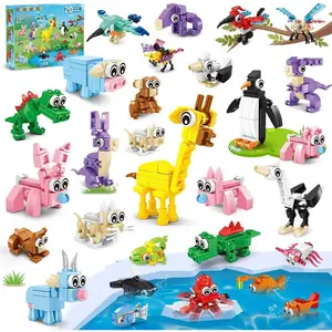 20 Packs Party Favors for Kids, 60 Kinds of Mini Animals Toy Building Block Set for Classroom Prizes Goodie Bag Stuffers Christmas Valentines Easter Birthday Gift for Boys Girls Ages 6-12+