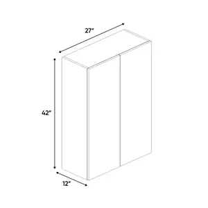 RTA - Anniversary Oak Textured - Wall Cabinet - 27"W x 42"H x 12"D - Frameless Cabinet