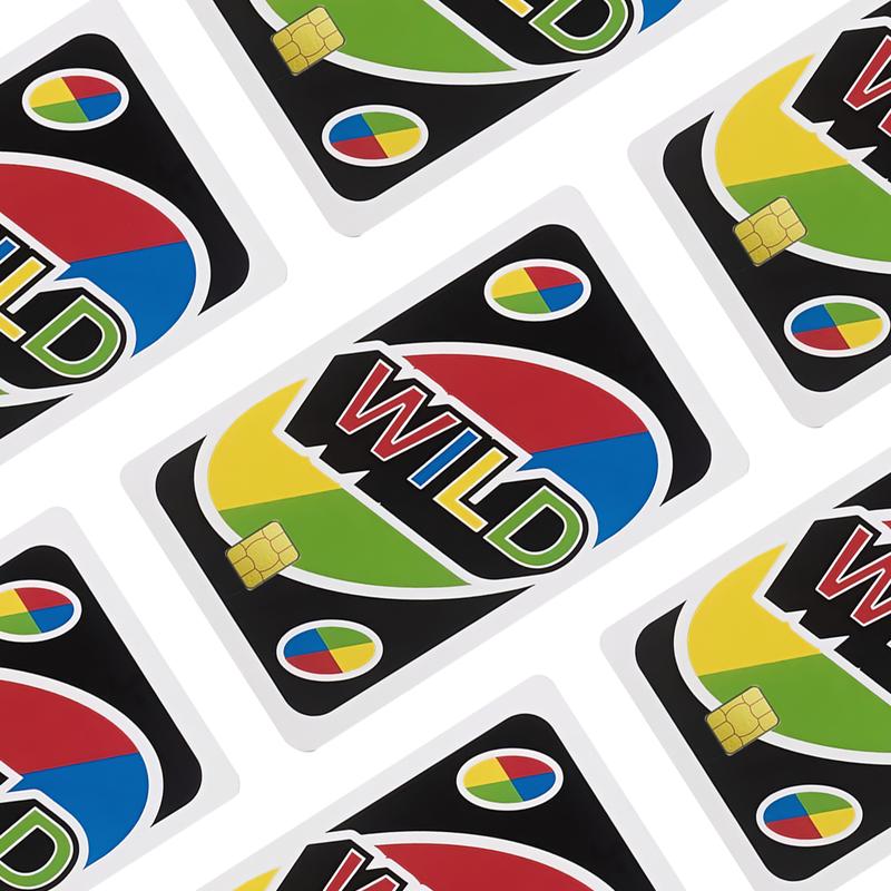 Uno Credit Card Sticker 2PCS Credit Card Skin & Debit Card, Trolley & Gym Stickers for Small Chip