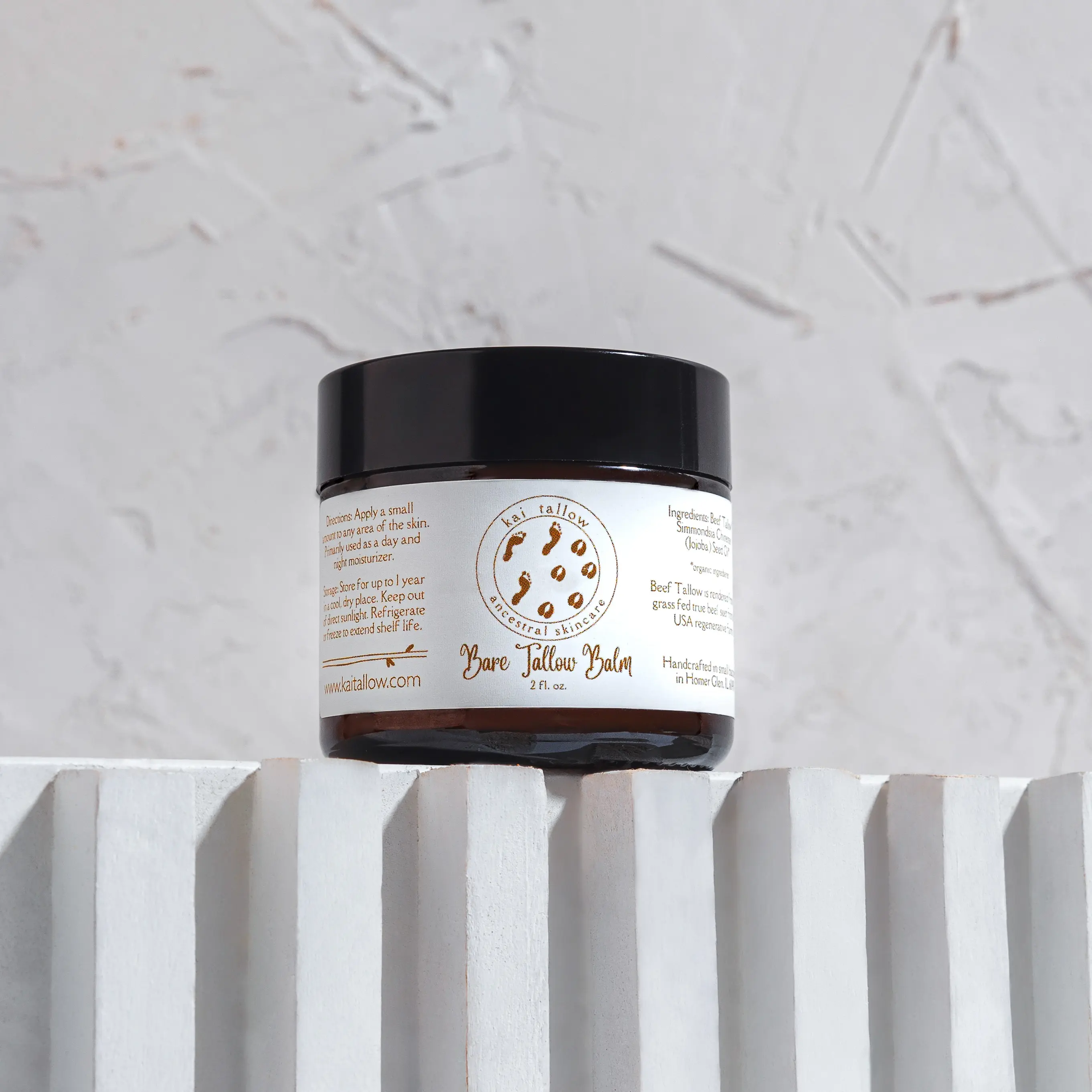 Bare Tallow Balm - Pure Organic Moisturizer for Sensitive Skin - Unscented with Jojoba Oil
