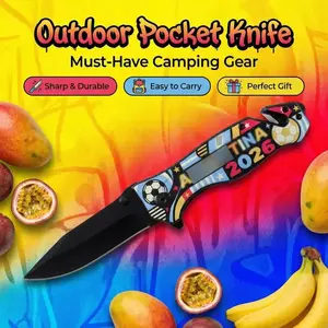 2026 New Soccer Style Folding Knife, Ultra Sharp Stainless Steel Blade with Durable Handle, Multi-function Outdoor Camping Pocket Knife, Trendy Fruit Cutter EDC Tool
