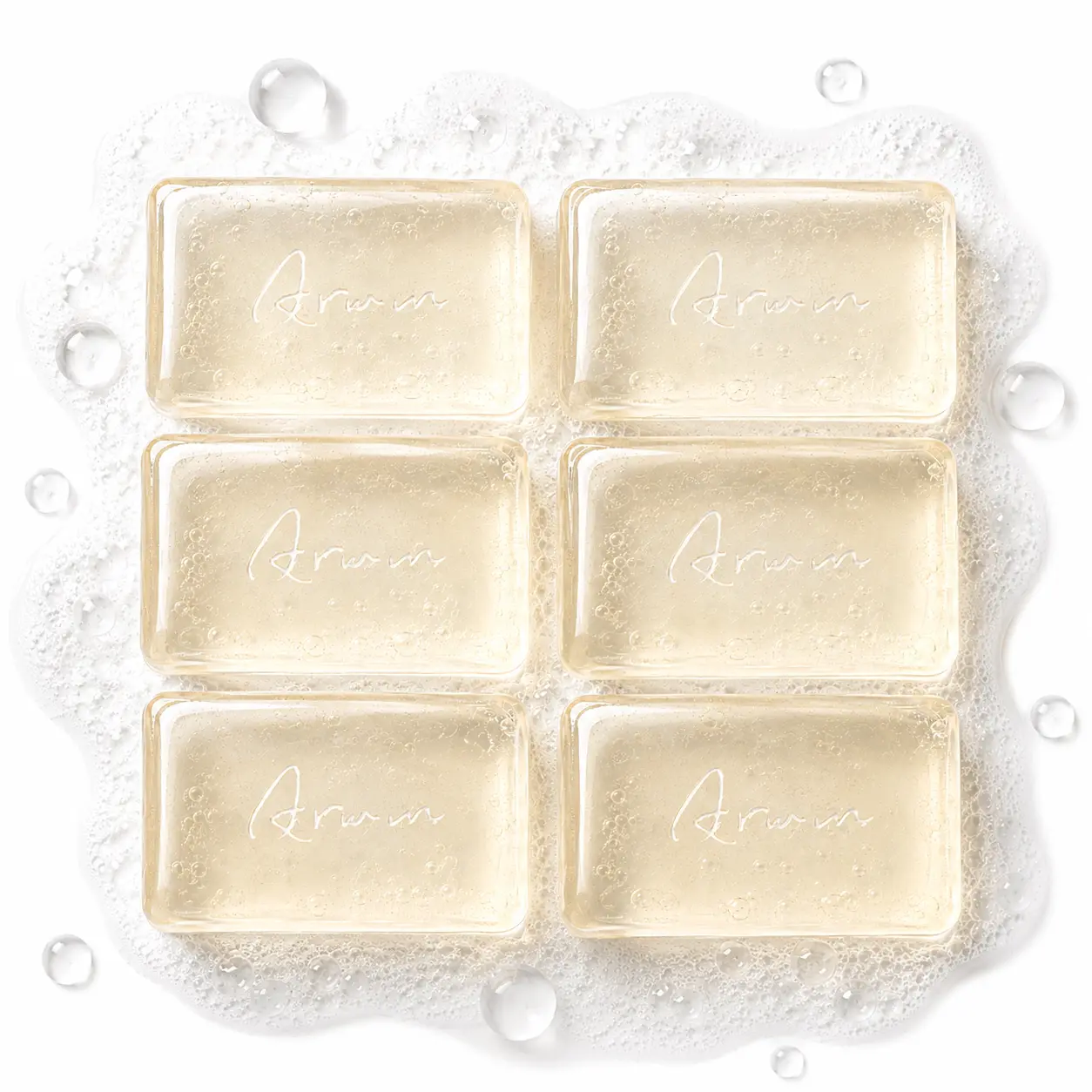 ARWIN [Pack of 6] Phytoncid Transparent Soap with Hyaluronic Acid | Moisturizing 3 in 1 Face, Body & Hand Cleanser | Gentle Daily Cleansing Bar for All Skin Types