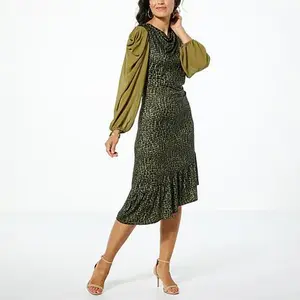 C. Wonder C Wonder Leopard-Print Travel Jersey Midi Dress