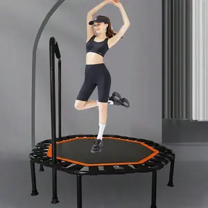 1pc 42" Hexagonal Foldable Indoor Fitness TrampolineWith Handlebar