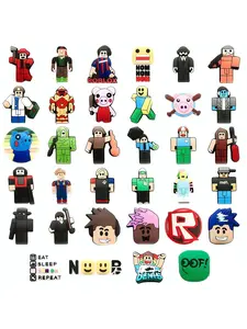 9-34pcs Cartoon Roblox PVC Shoe Accessories, Shoe Charms, Perfect for Sandals, DIY Decor, Party Fashion, Ideal Gift for Roblox Enthusiasts, Shoe Decoration