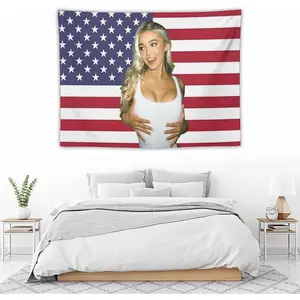 Livvy Star Dunne Flag Tapestry Wall Art 30"x40" Polyester Peach Skin Printed Horizontal Design for Indoor Outdoor Decor Summer Giftwall decor flags
