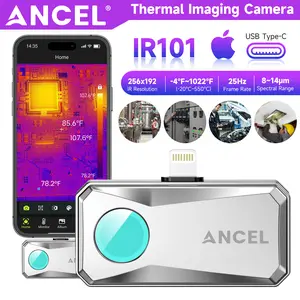 ANCEL IR101 Thermal Camera, 256x192 IR Resolution Thermal Imaging Camera for iPhone iPad (iOS) with Lightning Port, 25Hz Frame Rate Infrared Camera for Home/Pets/Electrical/Industrial/PCB Inspection