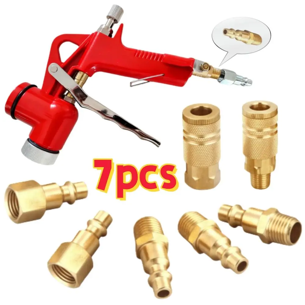 7 PCS 1/4 Inch Air Coupler and Plug Kit,Air Tool Fittings Set,NPT Quick Connect Brass Air Coupler,Quick Connect Air Hose Fittings Air Compressor Accessories