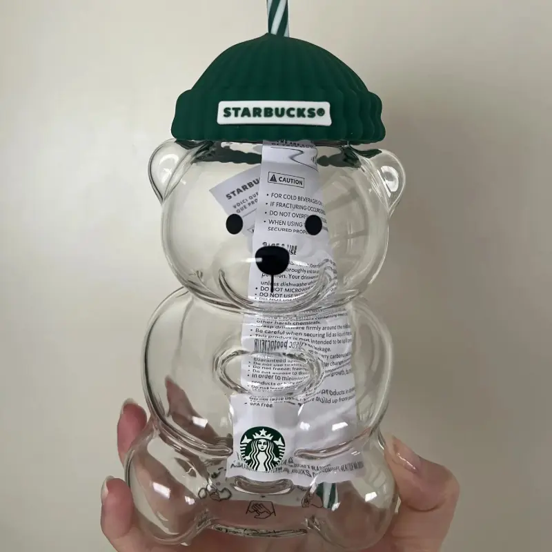 Starbucks Oso Bearista Glass Teddy Bear Cup, 2026 Limited Edition Collectible Coffee Cup, 1Pc for Coffee Lovers, Home & Festive Party Supplies Collectibles