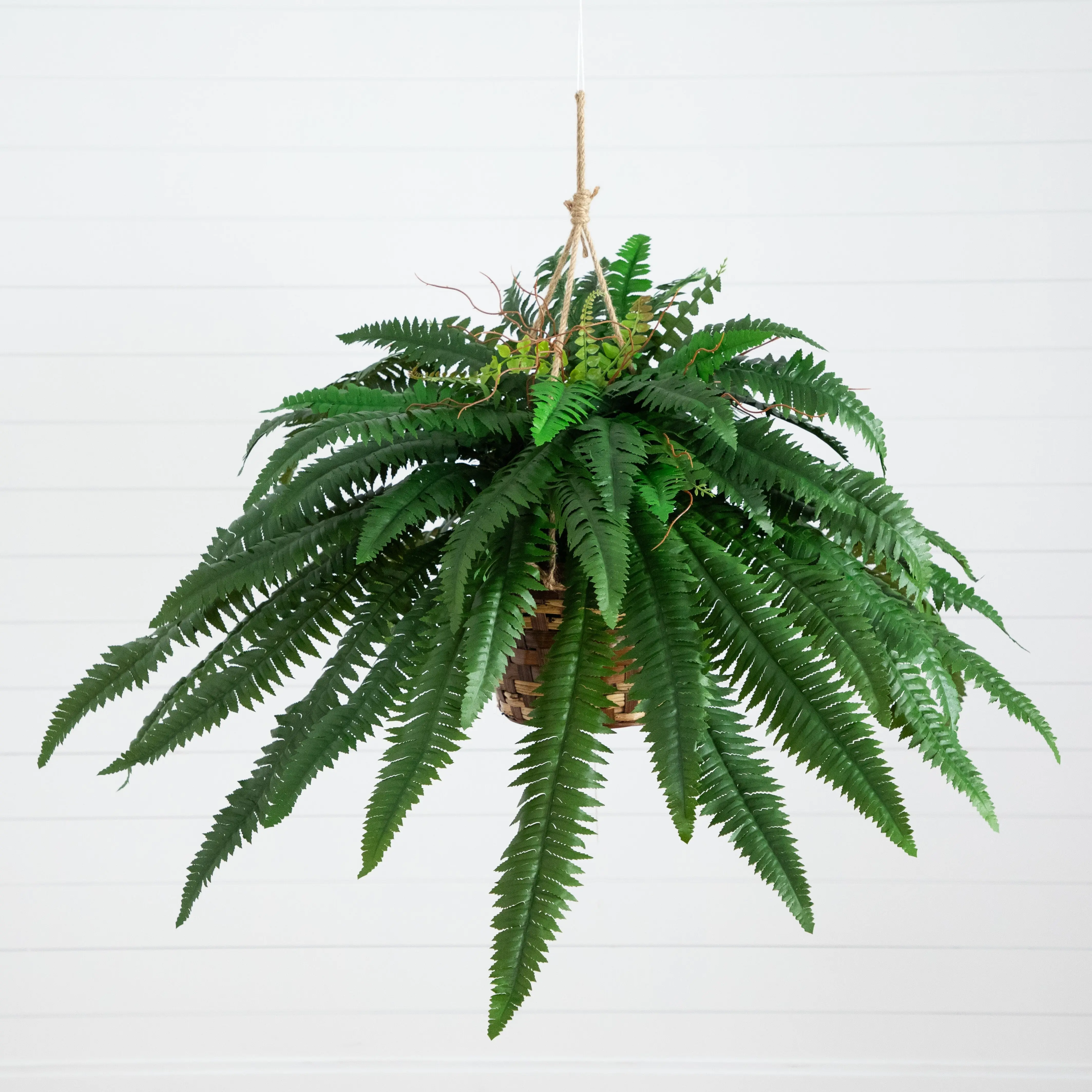 22" Silk Boston Fern Hanging Basket - Fake Indoor Plant for Home & Garden Supplies, Decorative Plant Decor, Thoughtful Gift for Room Decoration, Fake Indoor Plants