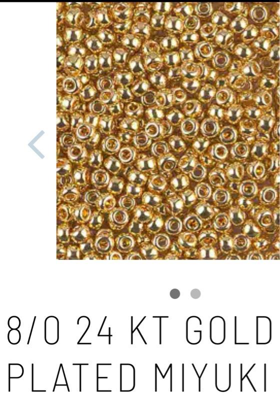 8/0 Miyuki 24k Gold Plated Seed Beads 10 or 25 grams - photo above 25g
