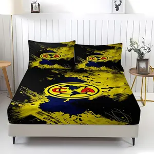 Mexico America Football Club (includes 1 Fitted Sheet & 2 Pillowcases), Graffiti Style, Perfect for Teenagers & Soccer Fans' Rooms, Decorative Bedsheet Sets