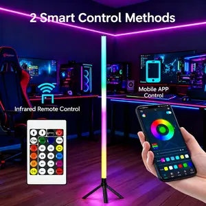 360° RGB Floor Lamp with Music Sync and Color Pickup, Full-Color Environment Light for Bedroom and Living Room, Remote Control Sound Reactive Mood Corner Light