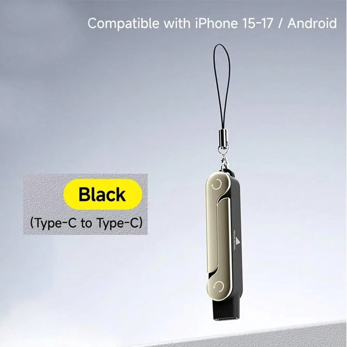 240w Fast Charging Foldable Stand Data Sync Cable, Type-C to Type-C Adapter, Phone/pad Holder, Two-In-One Design, Electronic Mobile Accessory