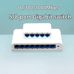 5/8-port gigabit network switch, mini desktop plug and play, no need to set up student party dormitory/rental house multi device networking switch
