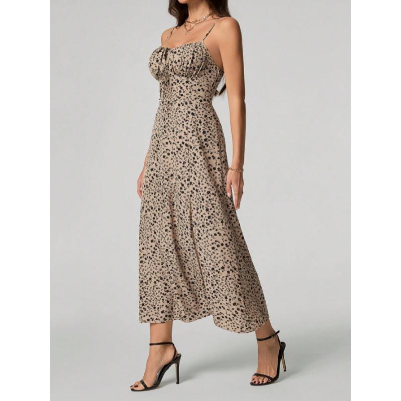 SHEIN Tall Women's Floral High Slit Sleeveless Dress