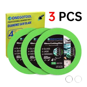 ONEGOTOOL 4-1/2x7/8 inch Tile Cutter Glass Cutting Disc for Angle Grinder Glass Ceramic Diamond Cutting Blade Disc for Grinding Jade, Crystal, Wine Bottles. (3PCS)