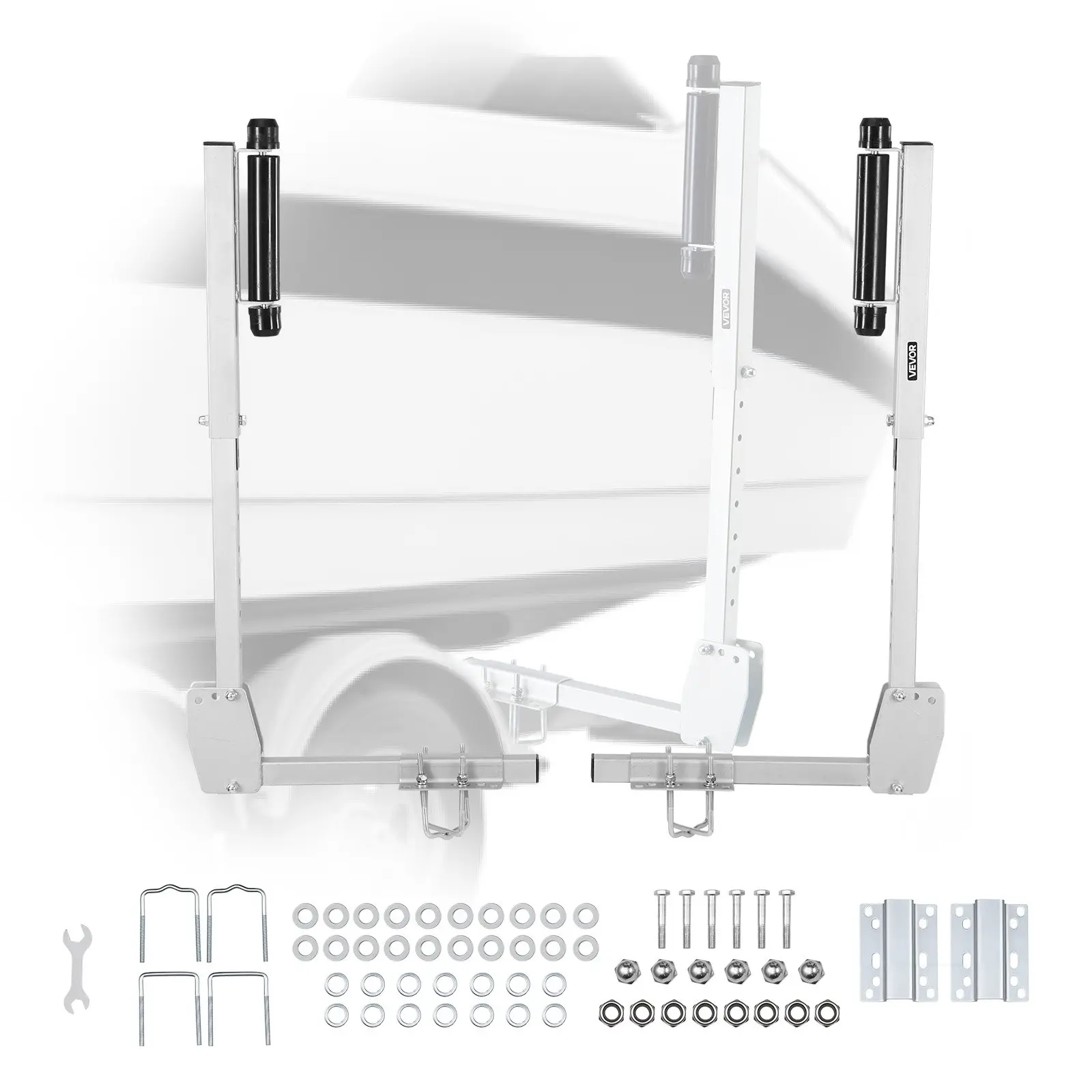 【DealsForYouDays】VEVOR Boat Trailer Guides, 27.6-41.3 in Height Adjustable Trailers Guide, 2PCS Thickened High-Duty Trailer Guide-Ons with Smooth Roller Guidance, for Over 16 in Larger Fishing Boats, Runabout Boats Outboard Vehicle