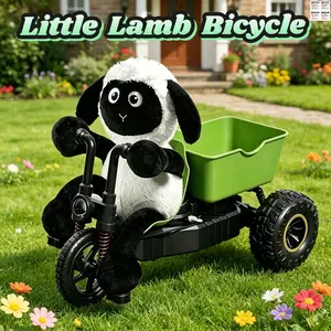 Crazy Lamb Remote Control Tricycle, Plush Sheep on RC Bike, 2.4GHz, LED Lights, Lithium Battery Included, Pink, 8 Years and Up,rc bike,little lamb tricycle