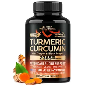 Turmeric Curcumin Supplement 2365 mg - Turmeric with Ginger & Black Pepper - Highly Bioavailable & Extra Strength 95% Curcuminoids - Antioxidant, Immunity & Joint Support - Lab Tested - 120 Capsules