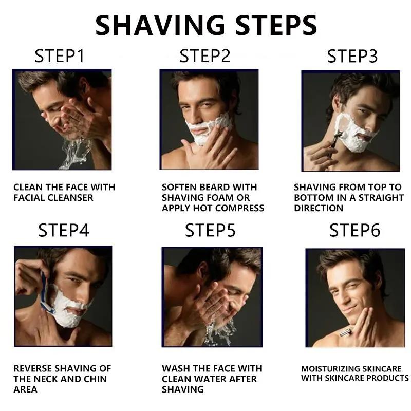 Men's Shaving Razor Set 72 Replacement Blades With 2 Handles Easy Change Washable Manual Razor Kit For Daily Use