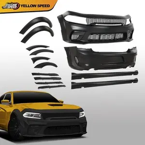 Front and Rear Bumper Hellcat Style Fit For 2015-2023 Dodge Charger Widebody Kit