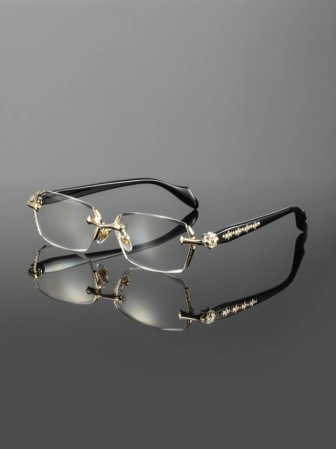Men's Metal Frameless Diamond Edge Glasses, High-End Business Style, Elegant and Casual, Versatile Fashion Sunglasses, Signature Shades