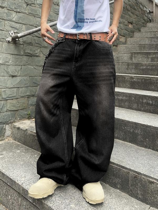 Wide Leg Jeans Spring To Summer Vintage Baggy Jeans Casual Fall Loose Fit Denim Pants with Pockets