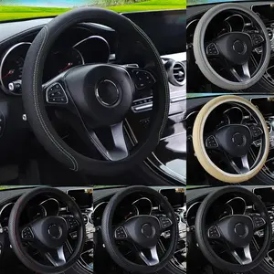 Anti-Slip Universal Car Steering Wheel Cover - 37-38cm Diameter, Fast-Install, Shock-Absorb, Vibration-Control Automotive Interior Accessory