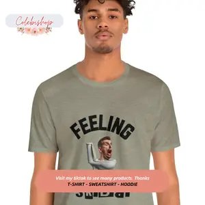 Feeling Skibidi Unisex Jersey Short Sleeve Tee, Toilet Meme, Teenage Boy Gift, Funny T-Shirt Fabric Menswear