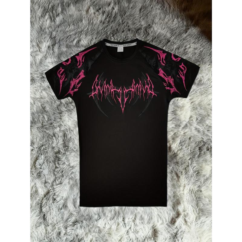 Men's Compression Short Sleeve T Shirt S XXL High Elasticity Muscle Fitness Shirt Unisex Black Tight fitting Red Geometric Muscle Texture Quick drying Moisture wicking for Workouts Yoga Beach Gym Tees Athletic Apparel