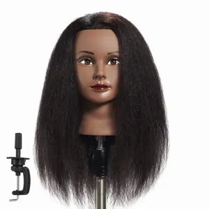 Mannequin   Real Hair 16 Inch   Manikin for Hairdresser  and Styling Practice  Doll  Practice Braiding Hair - With Clamp Stand