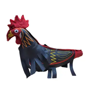 Gallo Rooster Handle/Muñeco Con Palo Gallos Decorative Rooster Design with Colorful Beak and Tail