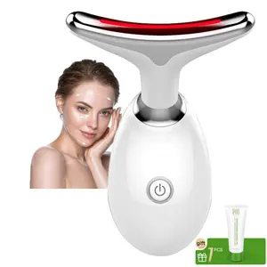 2027 New LED Vibration Neck Massager, Facial and Neck Massage Device, Portable Home Spa, Gift Idea, Includes Gel Wand