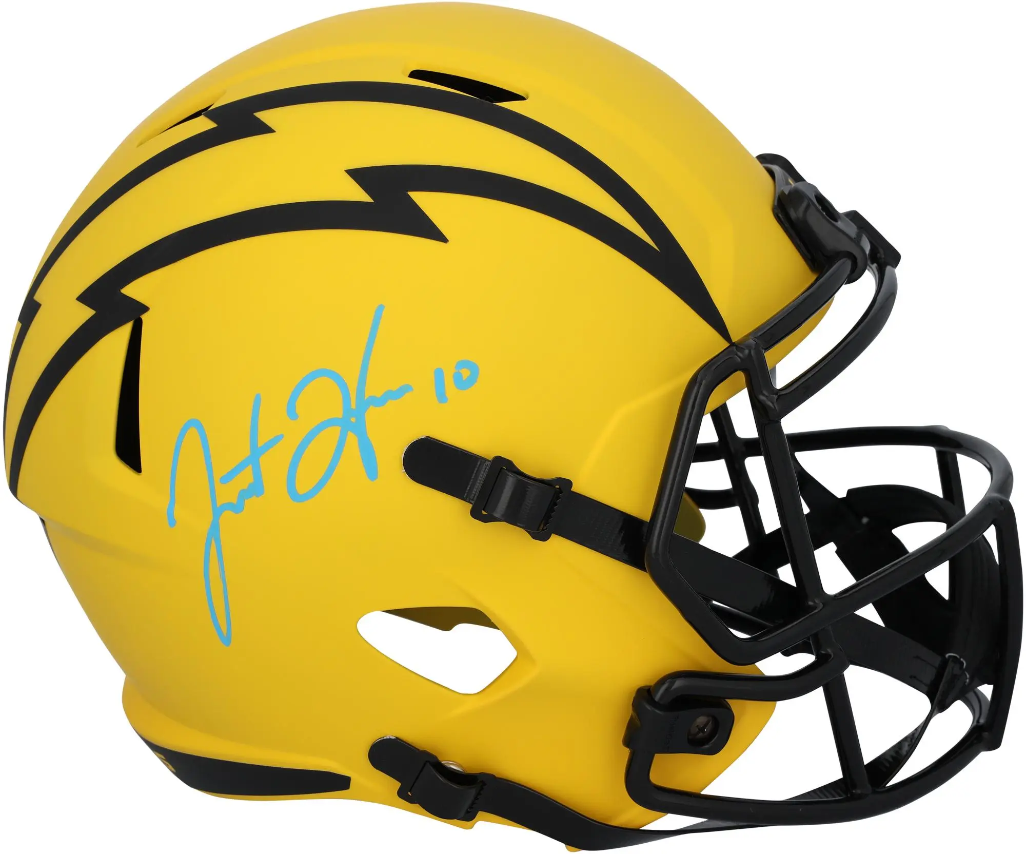Justin Herbert Los Angeles Chargers Autographed Riddell Rave Speed Replica Helmet - Fanatics Authentic Certified