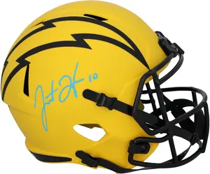 Justin Herbert Los Angeles Chargers Autographed Riddell Rave Speed Replica Helmet - Fanatics Authentic Certified