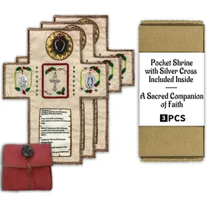 Handmade Catholic Pocket Shrine with Miraculous Medal, Catholic Portable Faith Altar, Devotional Gifts for Catholic Women, Catholic Gifts for Catholic Men