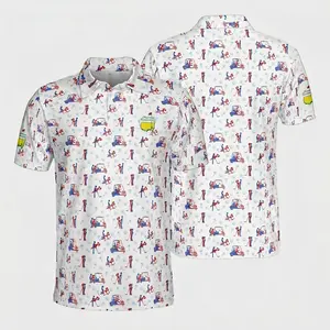 Masters Patten Clean Green Stripe Golf Polo Shirt Fan-My Fav Thing To Do Print Golf Polo Shirt for Men, made Print Gìt for Men Lightweight