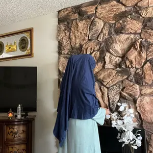 Navy Blue Jersey Khimar