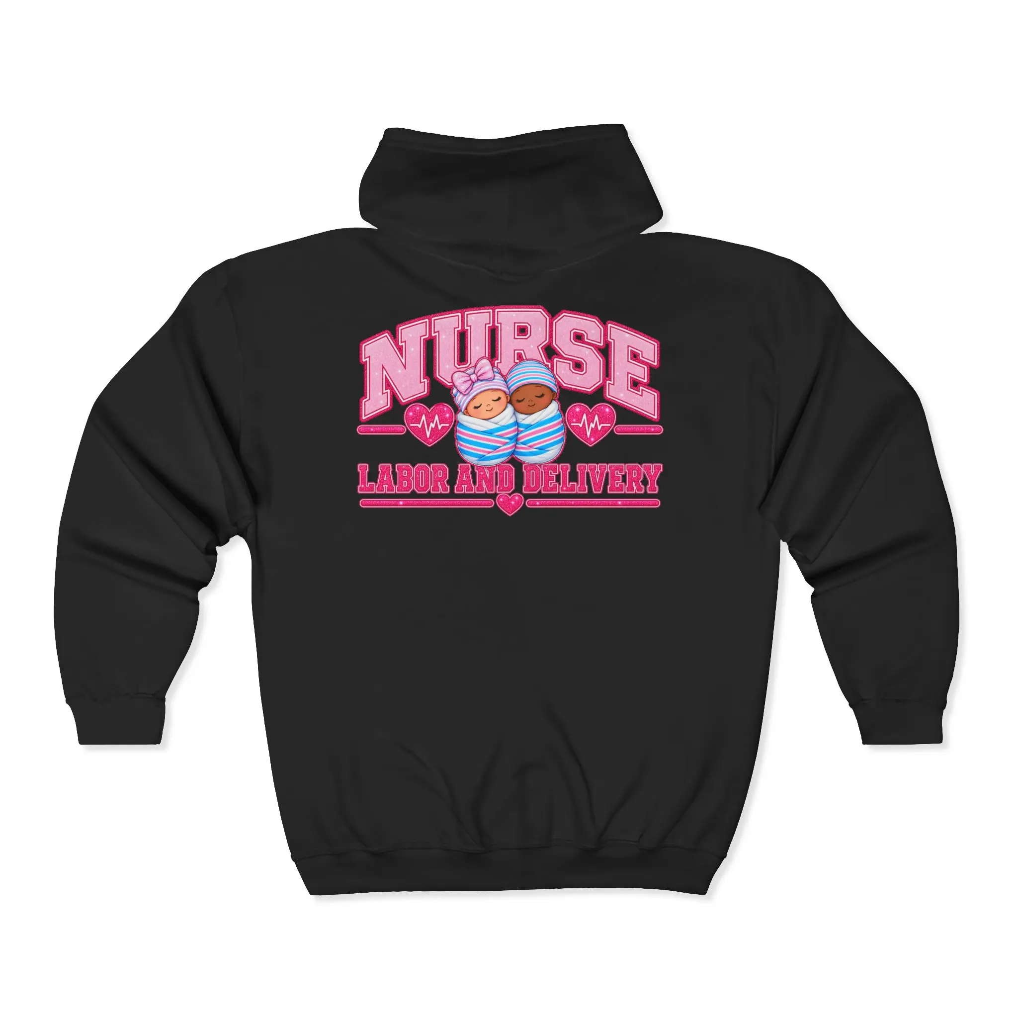 Labor and Delivery Nurse Hoodie, L&D Nurse Sweatshirt, Maternity Nurse Gift, RN Hoodie, Baby Nurse Zip Up Hoodie