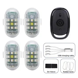 2/4 Pcs RGB LED Aircraft Strobe Lights & Rock Lights for Trucks – Remote Controlled, Rechargeable Flash Warning Lights for Motorcycle, Car, Bike, ATV, Drone, Boat, Off-Road, and More Greenish Spring